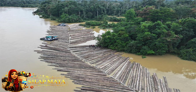 Video Viral Ratusan Kayu Gelondongan Di Sungai Kapuas